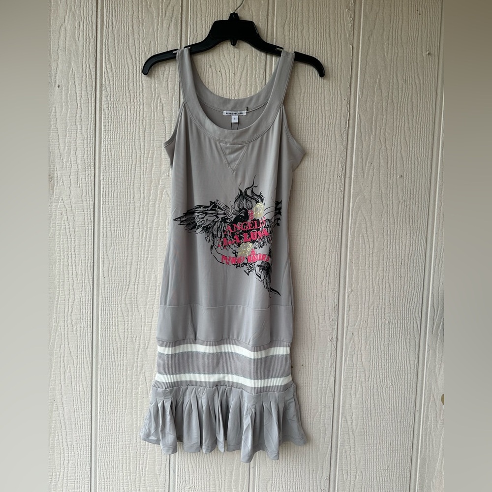 Peppe Peluso Gray Graphic Mini Dress